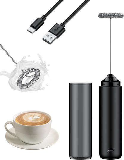 Pawfly Rechargeable Milk Frother - Handheld Stainless Steel Whisk for Cappuccino & Latte - Portable Electric Mixer