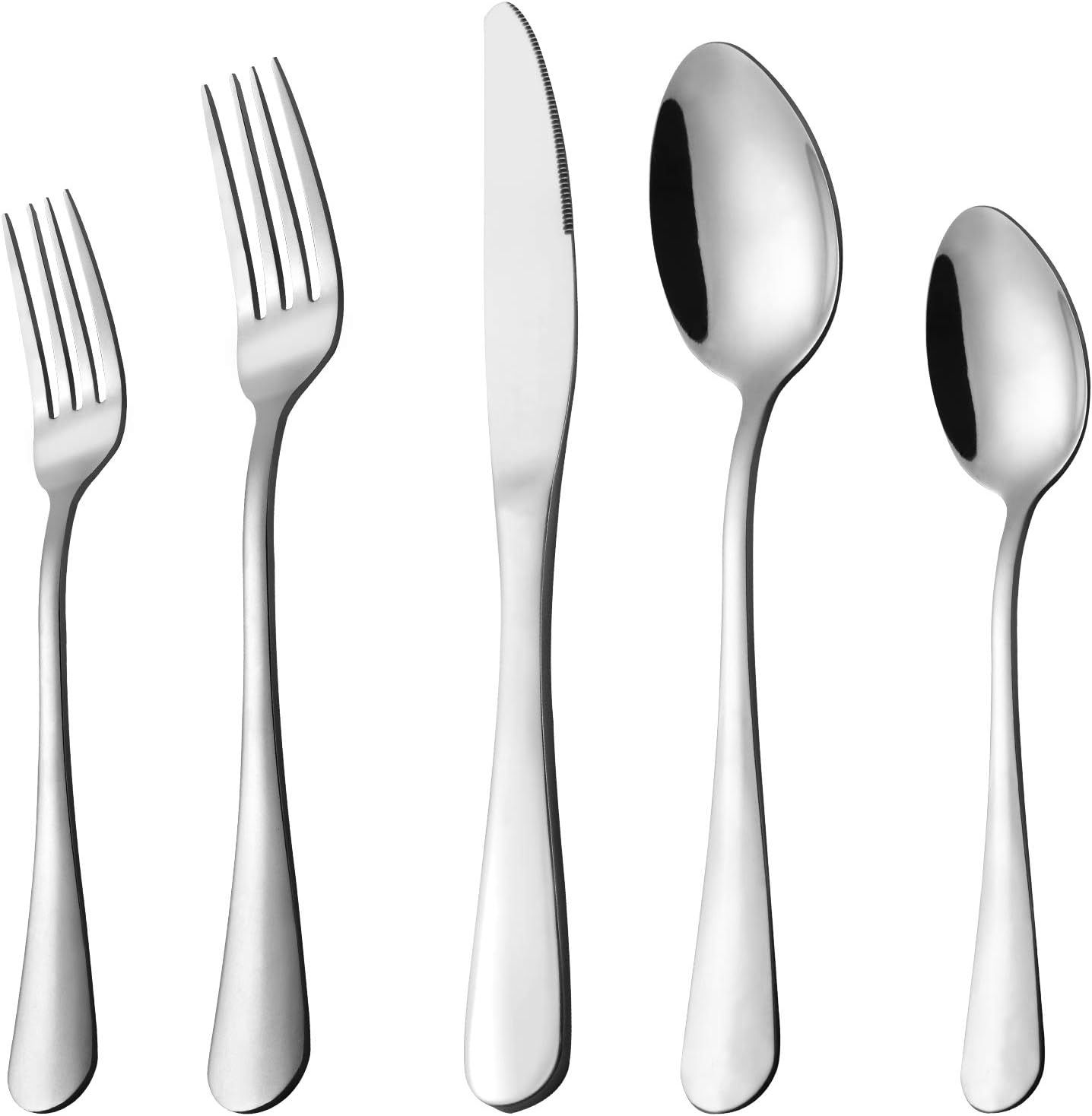 Regine Switzerland 40-Piece Stainless Steel Silverware Set - Service for 8 | Dishwasher Safe, Mirror Polished