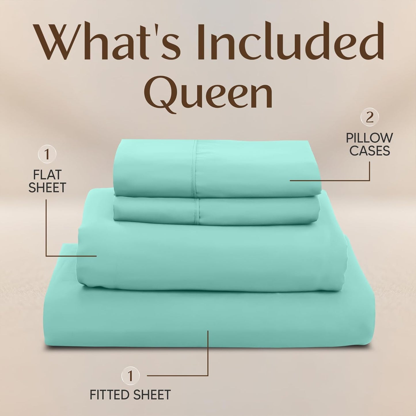 Utopia Bedding Queen Size Sheet Set - Soft & Breathable 4-Piece Microfiber Bedding | Oeko Tex Spa Blue