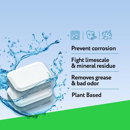 XROM Dishwasher Cleaner Tablets, Plant Based, Deep Clean and Descaler, Removes Odors & Hard Water Stains, 6 Treatments.