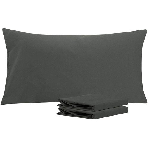 NTBAY King Pillowcase Set - 2 Pack Brushed Microfiber 20x36 Pillowcases - Soft, Wrinkle-Free, Fade-Resistant, Stain-Resistant, Dark Grey Pillowcases with Envelope Closure - 20x36 Inches, Dark Grey