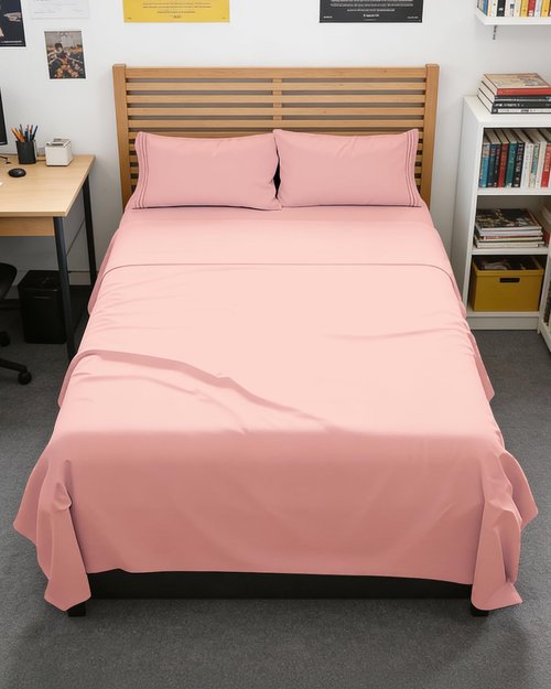 Full XL Bed Sheet - 4 Piece Full XL Bed Sheets Set - Soft, Breathable & Cooling - Hotel Luxury Bedding for Women, Men, Kids, Teens, Boys & Girls - Deep Pockets, Comfy, Fade & Wrinkle Free - Baby Pink