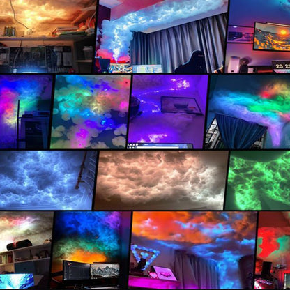 Sepco 3D Thundercloud Storm Ceiling Lights DIY Kit Music Sync Cotton Thunder Lightning Cloud Light Fluffy for Gaming Room Bedroom Wall Night Party Decoration