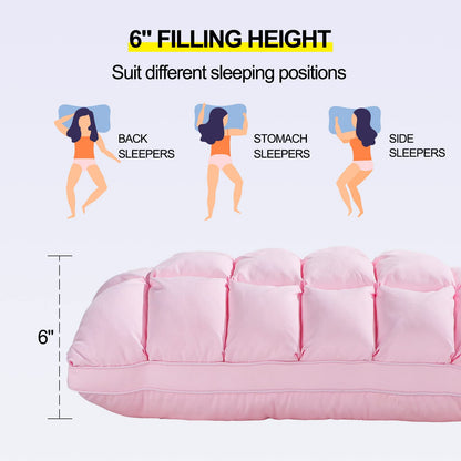 YOUR MOON Soft Pillows for Sleeping, Support Bed Pillows, Fluffy Down Alternative Pillow, Luxury Hotel Gel Pillows for Side Sleeping Queen size (Pink)