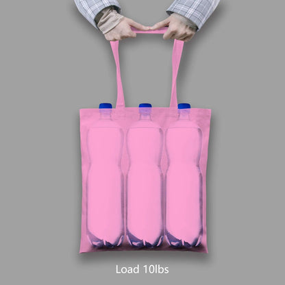 TOPDesign 16"x15" Baby Pink Cotton Tote Bags - 6-Pack Lightweight Reusable Grocery Bags for DIY & Gifts