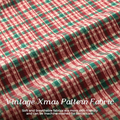 Christmas Plaid Pillow Cover 18x18 with Velvet Piping - Red, Kevin Textile Variation C-Red/18"