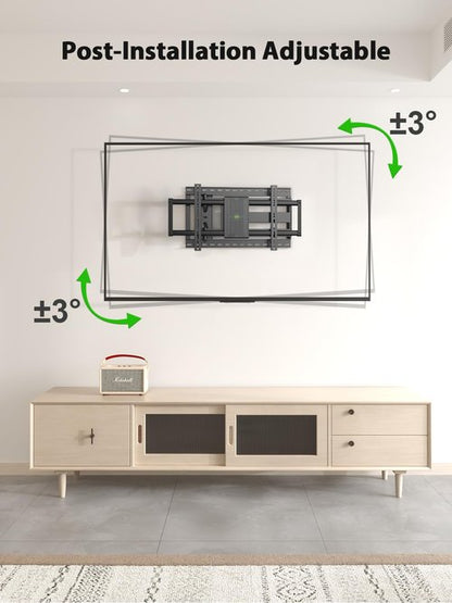 USX Mount Long Arm TV Wall Mount for Most 42-95 inch TV 40 Inch Extension Full Motion TV Mount，Pre-Assembled Wall Mount with Swivel and Tilt Up to 150lbs Fits 8″/12″/16″/24″ Studs VESA 800x400mm