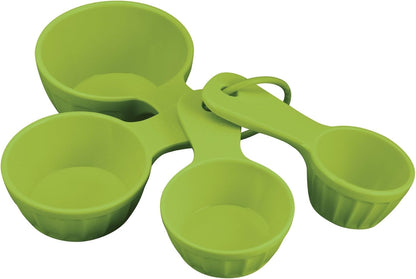 UPware 4-Piece Melamine Measuring Cups Set - Multi-Purpose Liquid & Dry Kitchen Tools | Latte Green