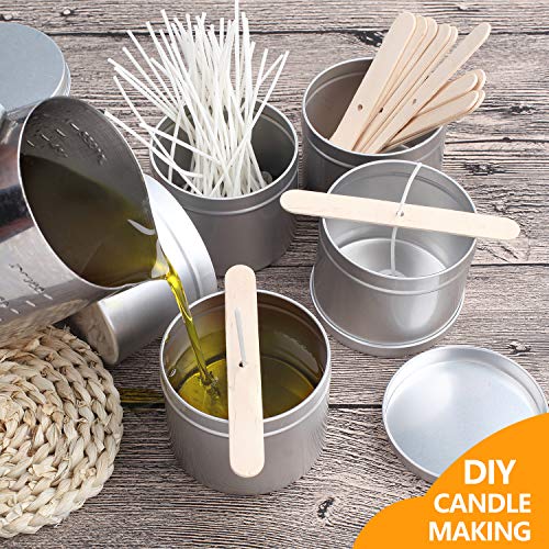 Silver 2oz Candle Tins with Lids - Pack of 27 for Candle Making & Gifts