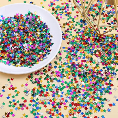 30g Metallic Star Confetti - 6mm Party & Craft Glitter Sequins