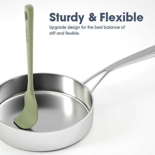 ChefAide Silicone Spatula Set - 3 Pieces, Heat Resistant, Ergonomic Grip for Nonstick Cookware