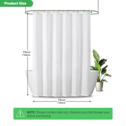 eachope Waterproof Fabric Shower Curtain Liner with 3 Heavy-Duty Magnets - Washable White Shower Liner with Rustproof Grommets,Hotel Quality Lightweight Shower Curtains for Bathroom,72x72 inches