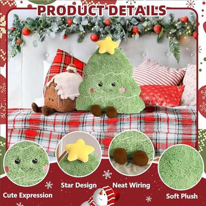 Cute Green Tree Plush Pillow 17.7in Decorative Sofa Cushion