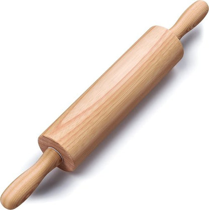 Classic Beech Wood Rolling Pin by [Brand Name] - 17.6 Inch Ergonomic Dough Roller for Baking Pizza, Pastry, and Cookies