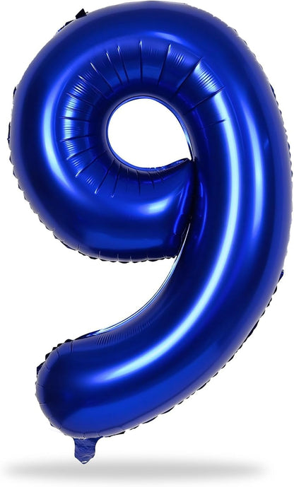 Skiennix 40-Inch Navy Blue Foil Balloon Number 9 - Self-Inflating Helium Balloon for 9th Birthday & Anniversaries