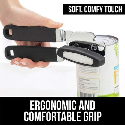 Gorilla Grip Manual Can Opener - Built-In Bottle Opener & 14.5-Inch Silicone Oven Mitts | Black Bundle