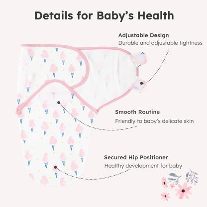 Yoofoss Baby Swaddles for Newborns 100% Cotton, Adjustable Swaddle 0-3 Months 3 Pack Newborn Swaddle Sack, Breathable Soft(Small)