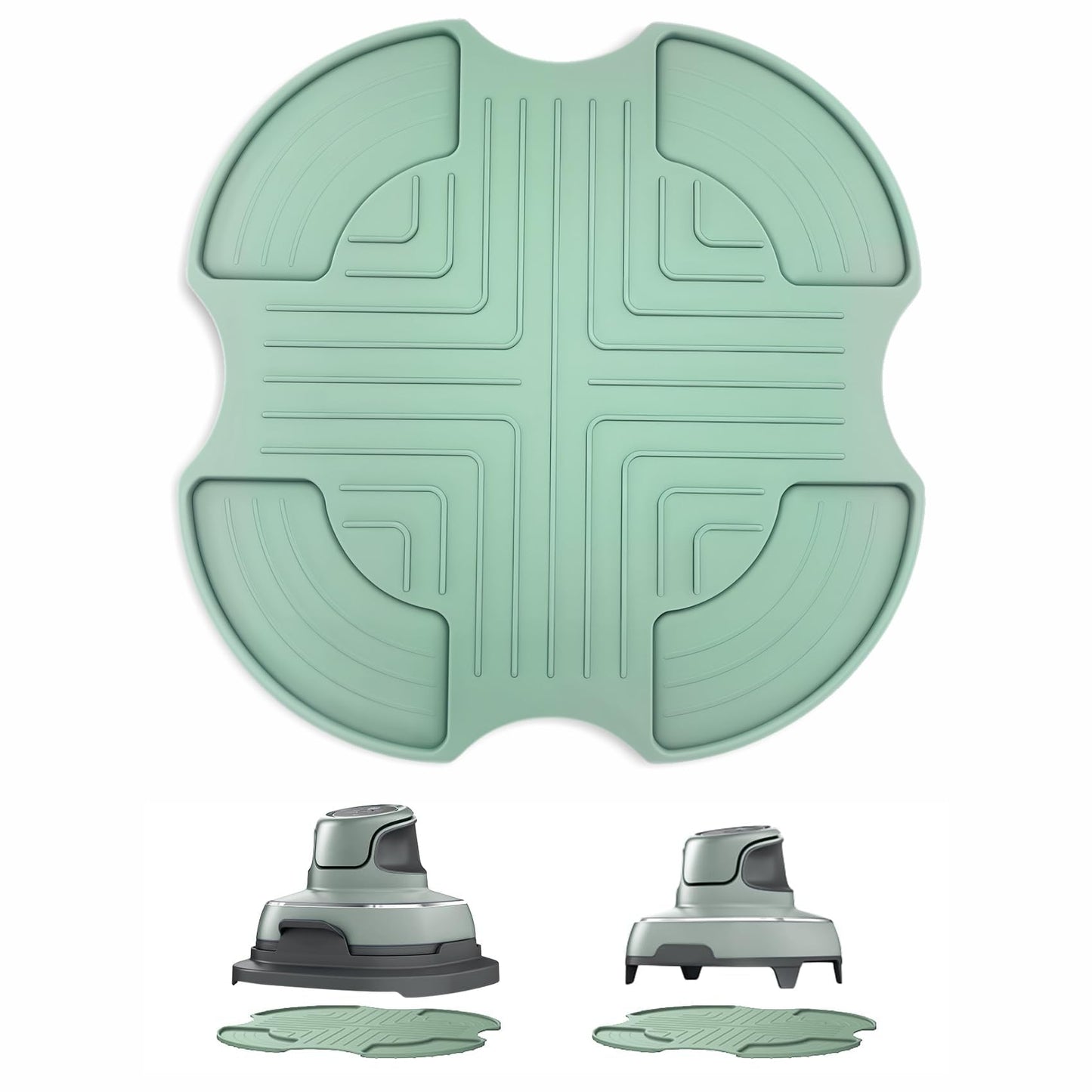 Silicone Heat Resistant mat for Ninja Crispi Air Fryer,Heat-Insulating Accessories Compatible with Ninja crispi FN101 containers,Kitchen Air Fryer Trivet (Sage Green)