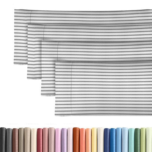 Body Pillowcases Set of 4-20x54 Long Body Pillow Case - Soft Body Pillow Cover for Sleeping & Side Sleepers - Comfy, Breathable & Fade Free - Machine Washable w/Envelope Enclosure - (Grey Stripes)