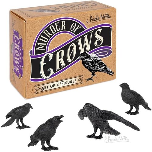 Archie McPhee Murder of Crows Figures - Unique Set of 4 Decorative Collectibles