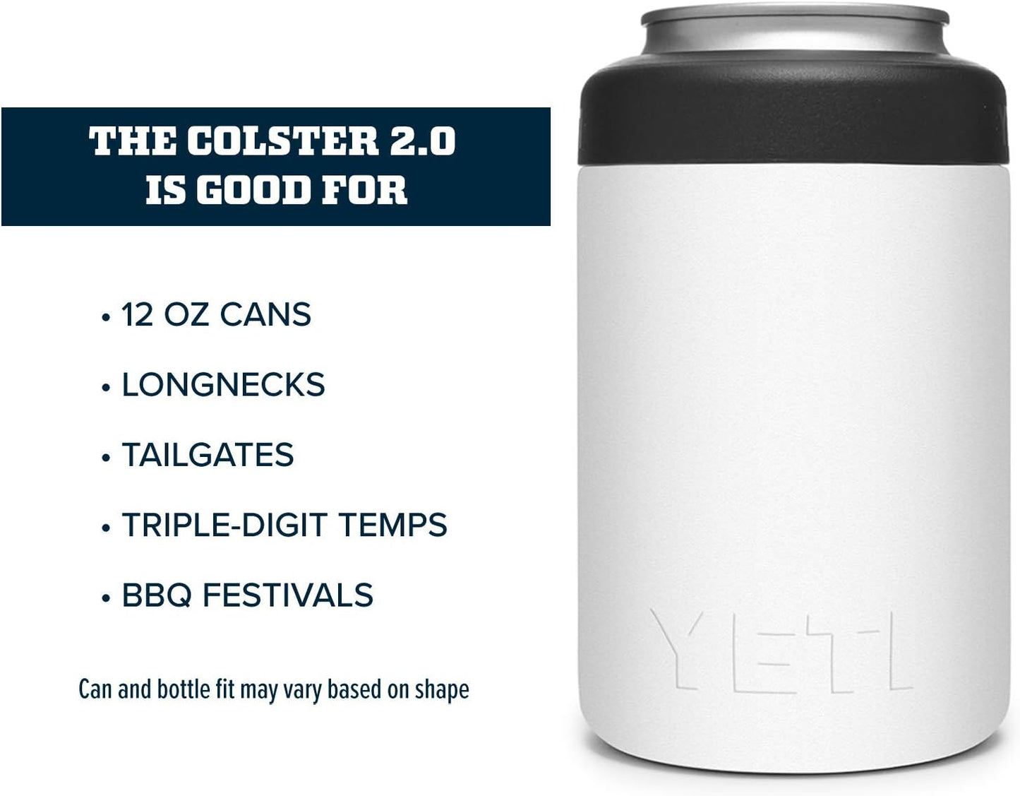 YETI Rambler 12 oz. Colster Can Insulator for Standard Size Cans, White, 1 Count (Pack of 1)