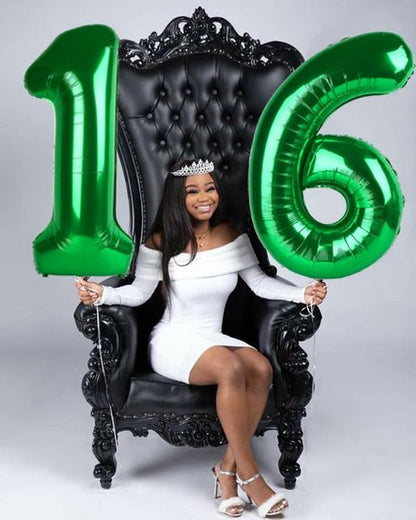 40 Inch Dark Green Number 8 Balloon - Perfect for 8th Birthday Parties, Weddings & Graduations