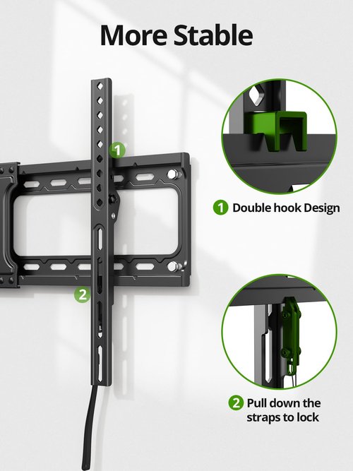 USX MOUNT Tilting TV Wall Mount for Most 37"-95" Flat Curved Screen Television, TV Bracket with Max VESA 600x400mm up to 132lbs, Low Profile Tilt Mount for 16", 24" Stud