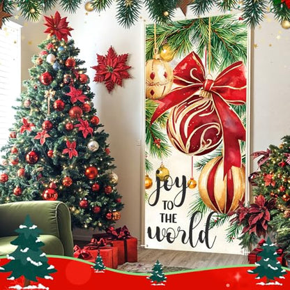 Christmas Door Cover Decorations Joy to the World Holiday Porch Sign