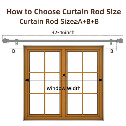 SMODBRODRE Black Curtain Rods for Window 28 to 48, 5/8 inch Small Decorative Curtain Rod Set with Brackets