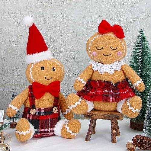 BWFY Gingerbread Man Christmas Decorations - Festive Indoor Ornaments for Holiday Home Decor | 2PC Set