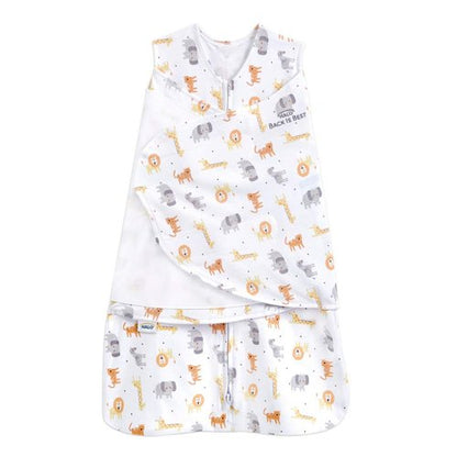 HALO 100% Cotton Sleepsack Swaddle - 3-Way Adjustable Wearable Blanket, Jungle Print, Small (3-6 Months)
