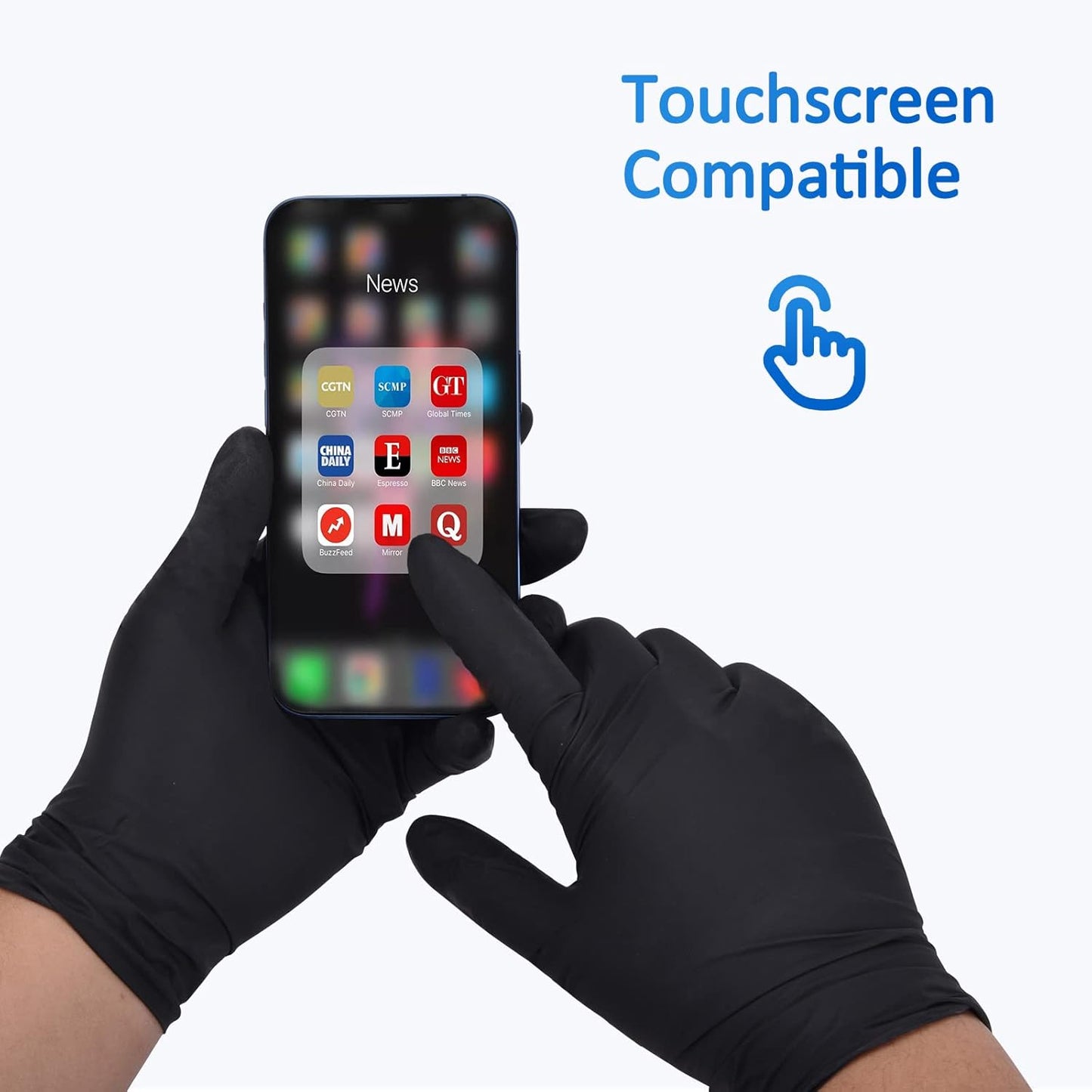 Schneider Nitrile Exam Gloves - 4 Mil Black Disposable, Latex-Free & Powder-Free | Food Safe for Cooking & Prep