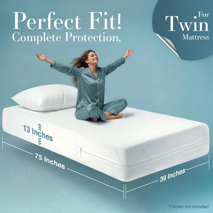 Utopia Bedding Mattress Protector - 100% Waterproof Zippered Twin Size Encasement | Pack of 10
