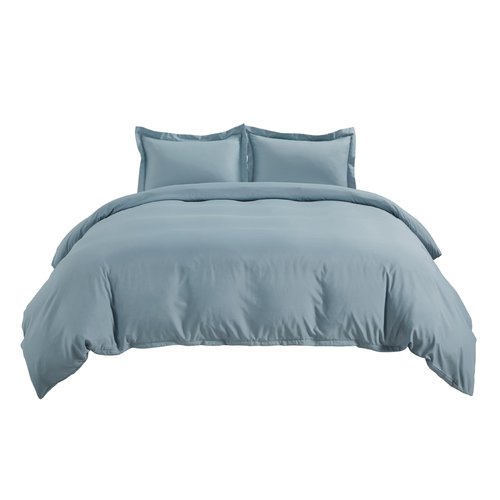 Bedsure Duvet Cover Full Size - Soft Double Brushed Bedding Set for Kids & Adults, Zipper Closure, 3 Pieces, Includes 1 Duvet Cover (80"x90") & 2 Pillow Shams, NO Comforter, Mineral Blue
