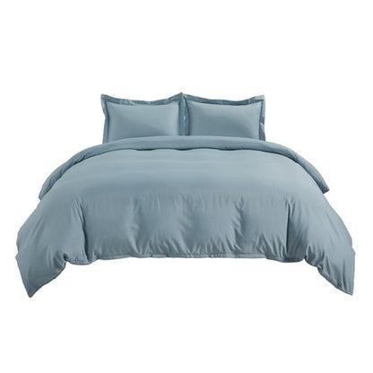 Bedsure Duvet Cover Full Size - Soft Double Brushed Bedding Set for Kids & Adults, Zipper Closure, 3 Pieces, Includes 1 Duvet Cover (80"x90") & 2 Pillow Shams, NO Comforter, Mineral Blue