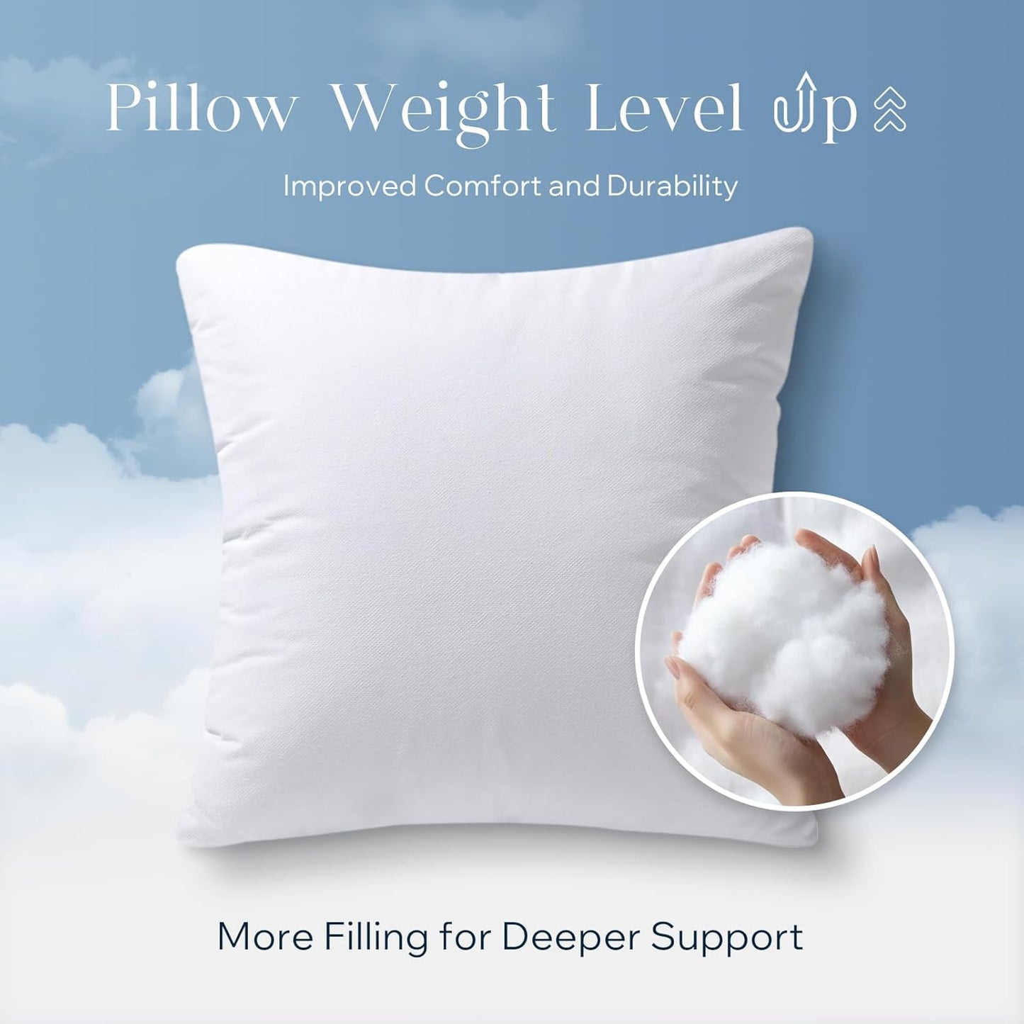 Phantoscope 18x18 Pillow Insert - Premium 100% Cotton Throw Pillow Stuffer - 18 Inch Microfiber Cushion, 1 Count