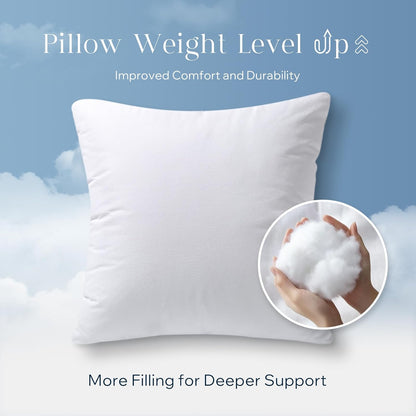 Phantoscope 18x18 Pillow Insert - Premium 100% Cotton Throw Pillow Stuffer - 18 Inch Microfiber Cushion, 1 Count