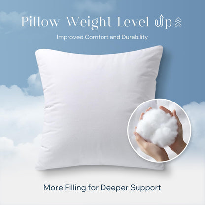 Phantoscope 18x18 Pillow Insert - Throw Pillow Insert with 100% Cotton Cover - 18 Inch Square Form Microfiber Pillow Sham Stuffer - Couch Cushion Pillows, 1 Count (Pack of 1)
