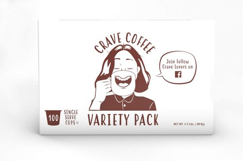 Crave Beverages Flavored Coffee Pods Sampler - Assorted Variety Pack for 2.0 K-Cup Brewers | 100 Count