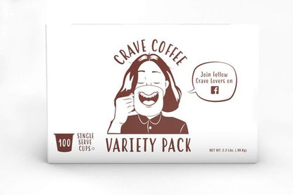 Crave Beverages Flavored Coffee Pods Sampler - Assorted Variety Pack for 2.0 K-Cup Brewers | 100 Count