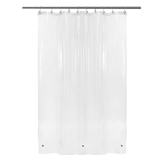 BAROSSA Design 54 inch Wide Stall Shower Curtain Liner with 3 Magnets - PEVA, Waterproof, PVC Free, Metal Grommets, Clear, 54x72