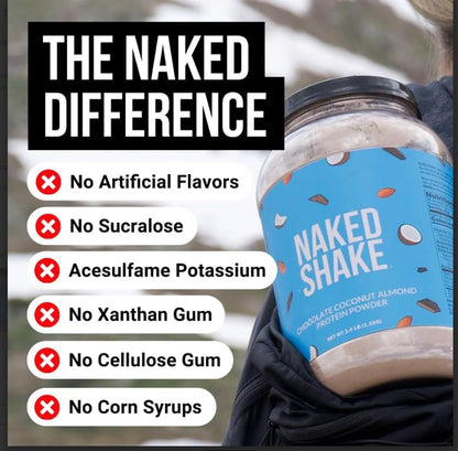 NAKED Shake - Chocolate Coconut Almond Protein Powder - Plant-Based, Gluten-Free, 30 Servings