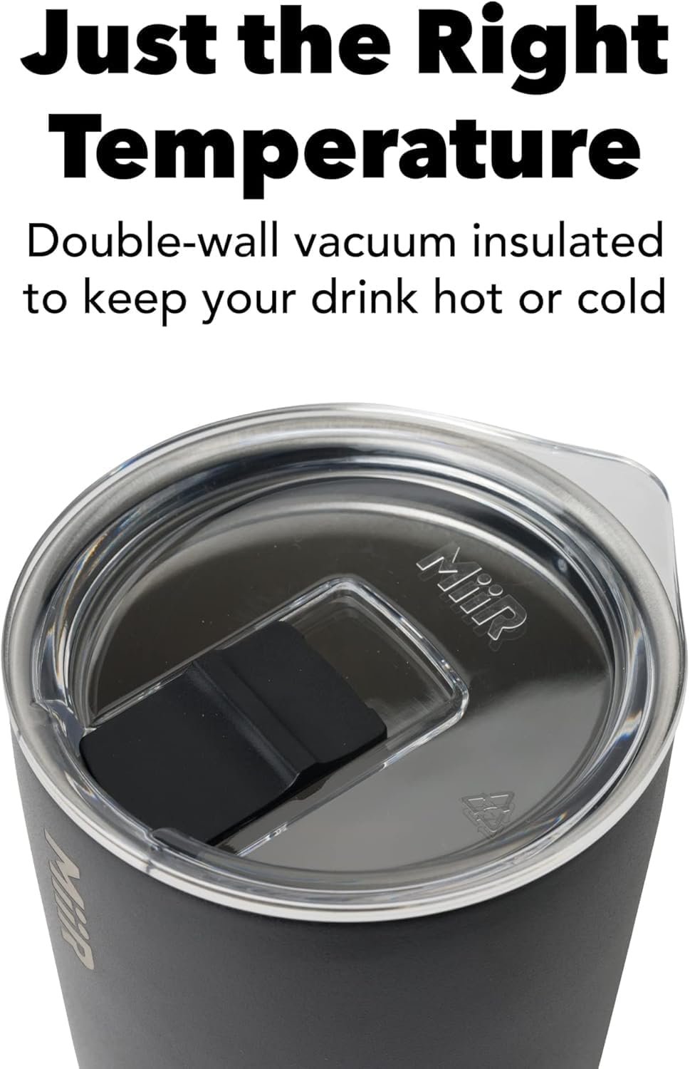 MiiR 12oz Insulated Stainless Steel Tumbler - Splash Proof Slide Lid for Hot & Cold Beverages