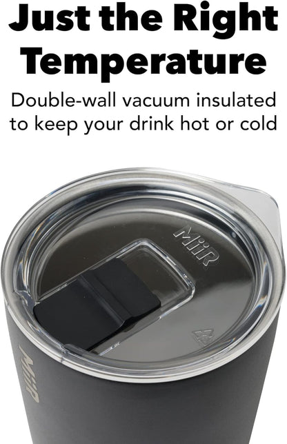 MiiR 12oz Insulated Stainless Steel Tumbler - Splash Proof Slide Lid for Hot & Cold Beverages
