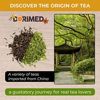 Discover Tasting Box – Assortment of 12 Teas & Herbal Infusions (84 individual sachets) – Black/White/Green/Matcha/Earl Grey/Oolong/Pu-Erh Tea – Gift Box - Teabags