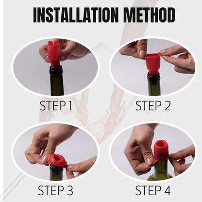 Reusable Sparkling Wine Bottle Stopper, 2024 Upgraded Wine Stoppers for Wine Bottles, Double Sealed Silicone Wine Sealer Beverage Cover Saver to Keep Wine Champagne Fresh (4)