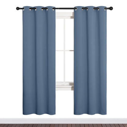 NICETOWN Blackout Curtains for Bedroom, Home Decoration Thermal Insulated Noise Reducing Curtains & Drapes for Boys Room, Privacy Panels (Stone Blue, 34" Wide by 72" Long)
