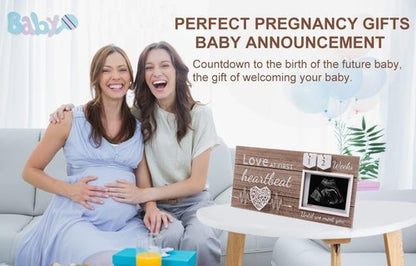 Garybank New Mom Gifts 2024- Love at First Sight Ultrasound Picture Frame, w/ Weekly Pregnancy Milestone Cards & Pregnant Activities Cards, Gender Reveal Pregnancy Gifts for Pregnant Women from Sister