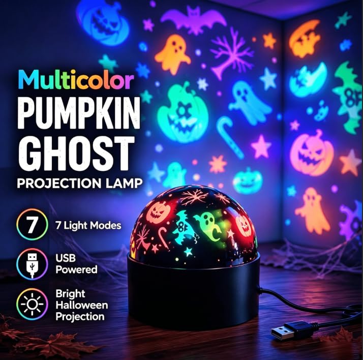 Halloween Pumpkin Light Projector 360° Lamp