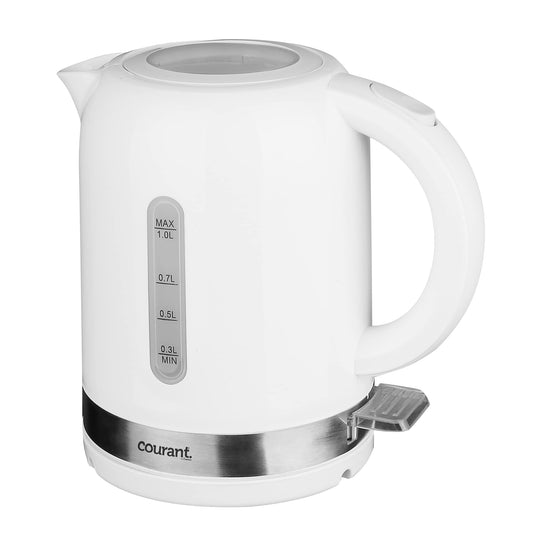 Courant COUKEP102K 1-Liter Electric Kettle Cordless with LED Light, 1000W Power, Automatic Safety Shut-Off, Perfect for Tea/Coffee/Hot Chocolate/Soup/Hot Water, Black Color